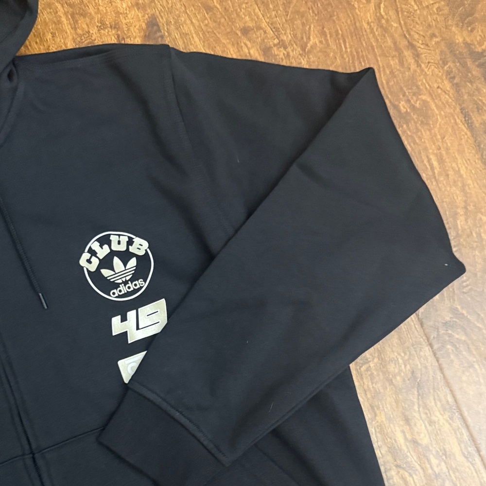 Adidas Black Graphic Logo Jacket With a Hood Size L - Picture 4 of 16